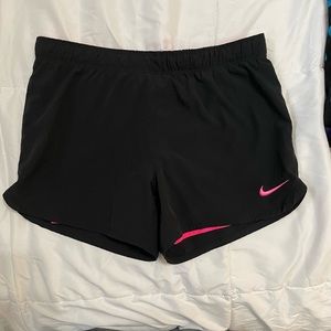 Nike| Black and Hot Pink Dri-Fit Short